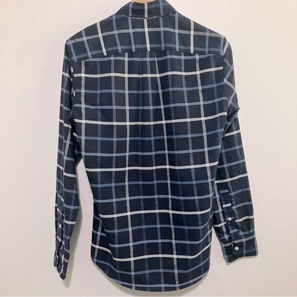 J Crew Button Down Shirt Men Size Small Blue Plaid Slim Flex Oxford - Picture 4 of 6